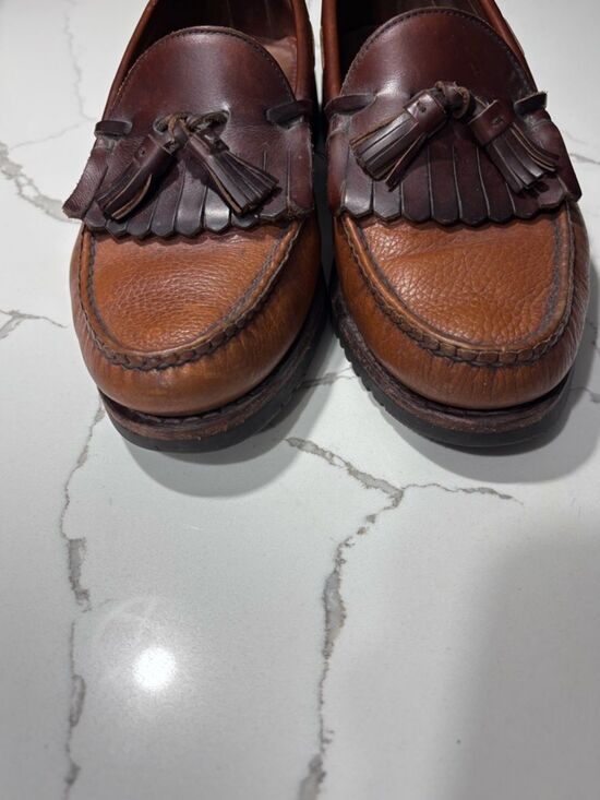 VTG Allen Edmonds Classic Nashua Brown Leather Kiltie Tassels Loafers Men’s 9.5 main image 12